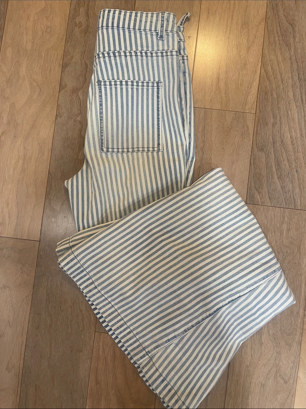 Blank Paige Striped Blue and White Denim Pants